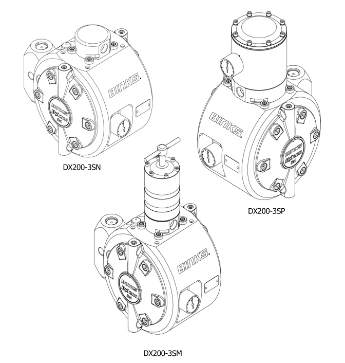 DX200 3: 1 diaphragm pump - stainless steel, with Manual Fluid Regulator