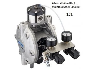 DX200 diaphragm pump - stainless steel-emaille, without fluid regulator