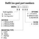 DX70 Membranpumpe mit Materialregler und 3 Luftreglern