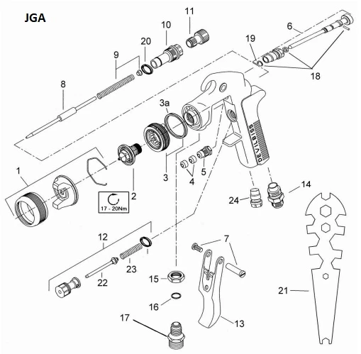 Air valve stem assembly JGA - pressure fed spray gun