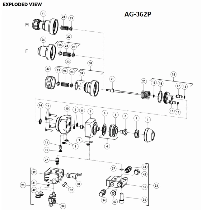CONTROL VALVE (2 pieces) for AG362/AG361/AG362P/AG363