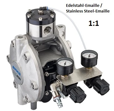 DX200 Membranpumpe - Edelstahl-Emaille, mit Aktivem Pulsationsdämpfer