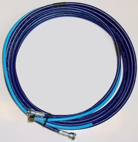 Twin hose package with 3/16 air and material hose and 1/4NPS connection (256bar)