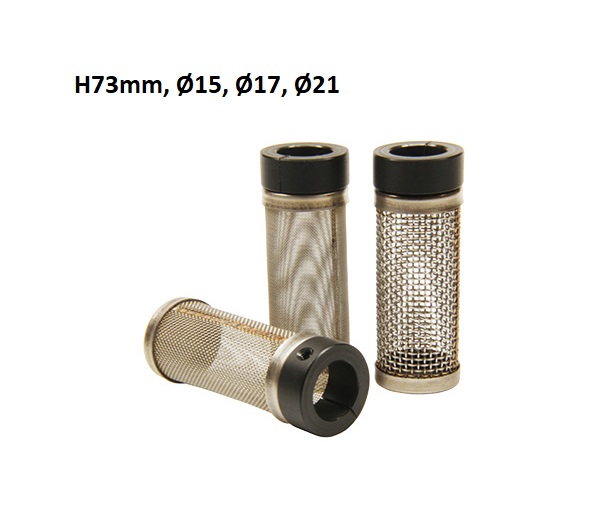 Threaded suction filter, stainless steel