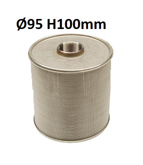 Threaded suction filter, stainless steel