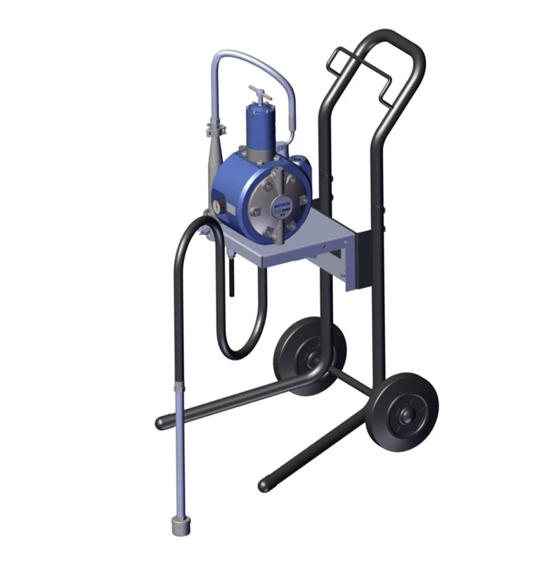 DX200 3:1 Membranpumpen auf Fahrwagen mit manuellem Materialregler und Filter