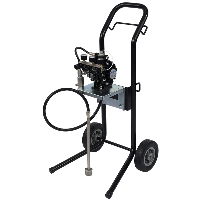 DX70-Membranpumpen auf Fahrwagen mit Ansaugschlauch und Filter