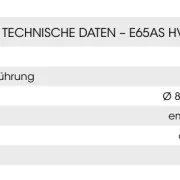 Technische Daten E65AS HVLP Automatikpistole