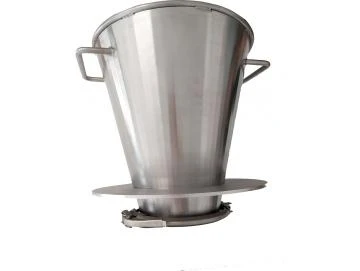 Siebtrichter Edelstahl inkl. Befestigungsschelle, Fassungsvermögen: ca. 10 Liter  /Stainless steel funnel including mounting clamp, capacity: approx. 10 liters