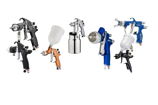 Handlackierpistolen, Fließbecherpistolen, Kesselpistolen, Saugbecherpistolen