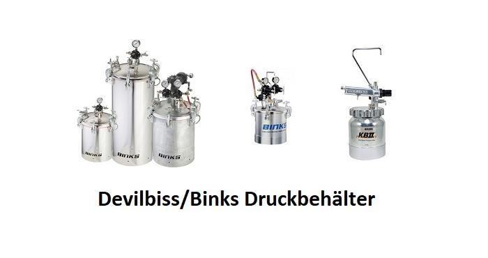 Binks Devilbiss Druckbehälter Druckgefäße Härterdruckbehälter Härtervorratsbehälter Materialdruckbehälter Materialdruckgefäße Lackversorgungsbehälter